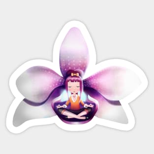 Orchid Meditation Sticker